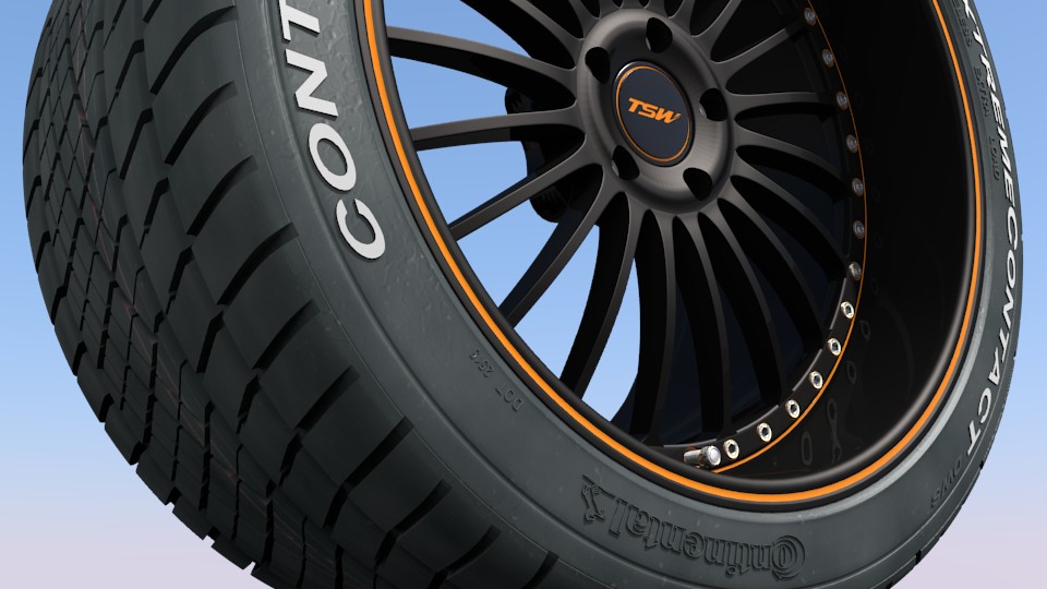 UPDATED!!! TSW wheel w. Conti ExtremeContact DWS tyre Lower Poly preview image 1